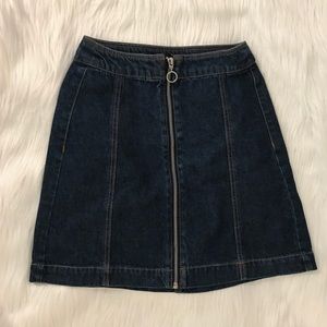 H&M Zipper Front Denim Skirt